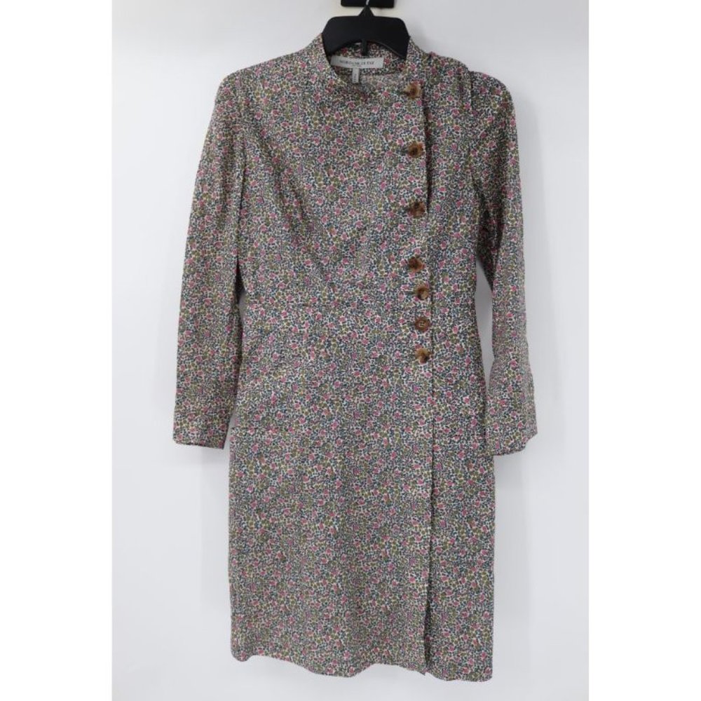 Morgane‎ le fay dress womens XS floral cotton long sleeve side button front